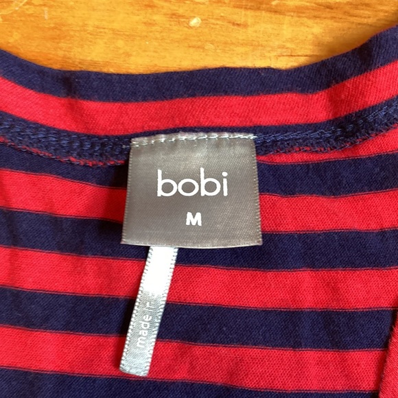 BOBI M Navy/Red Stripe Pocket Tank Lightweight - Picture 4 of 5